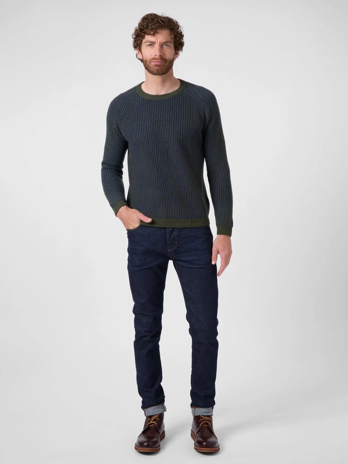 Herrenpullover Kaschmir-Wolle