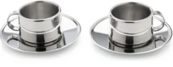 Italienische Espressotassen Edelstahl (2 Stück)