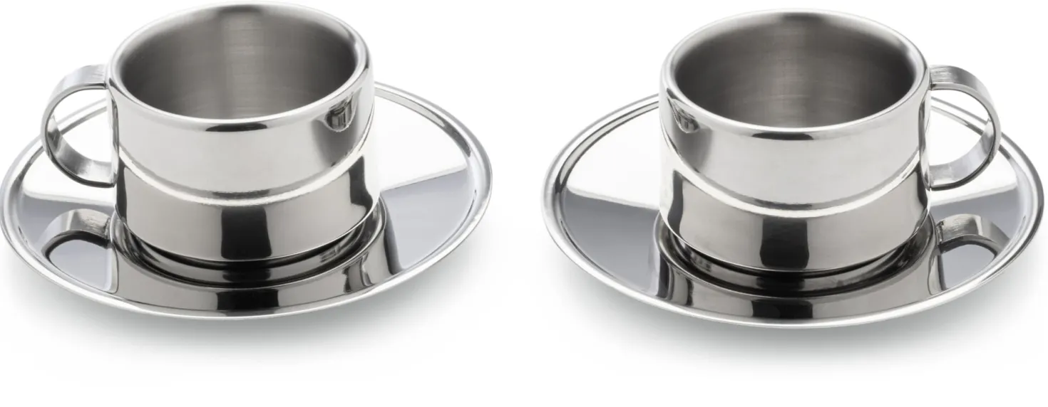 Italienische Espressotassen Edelstahl (2 Stück)