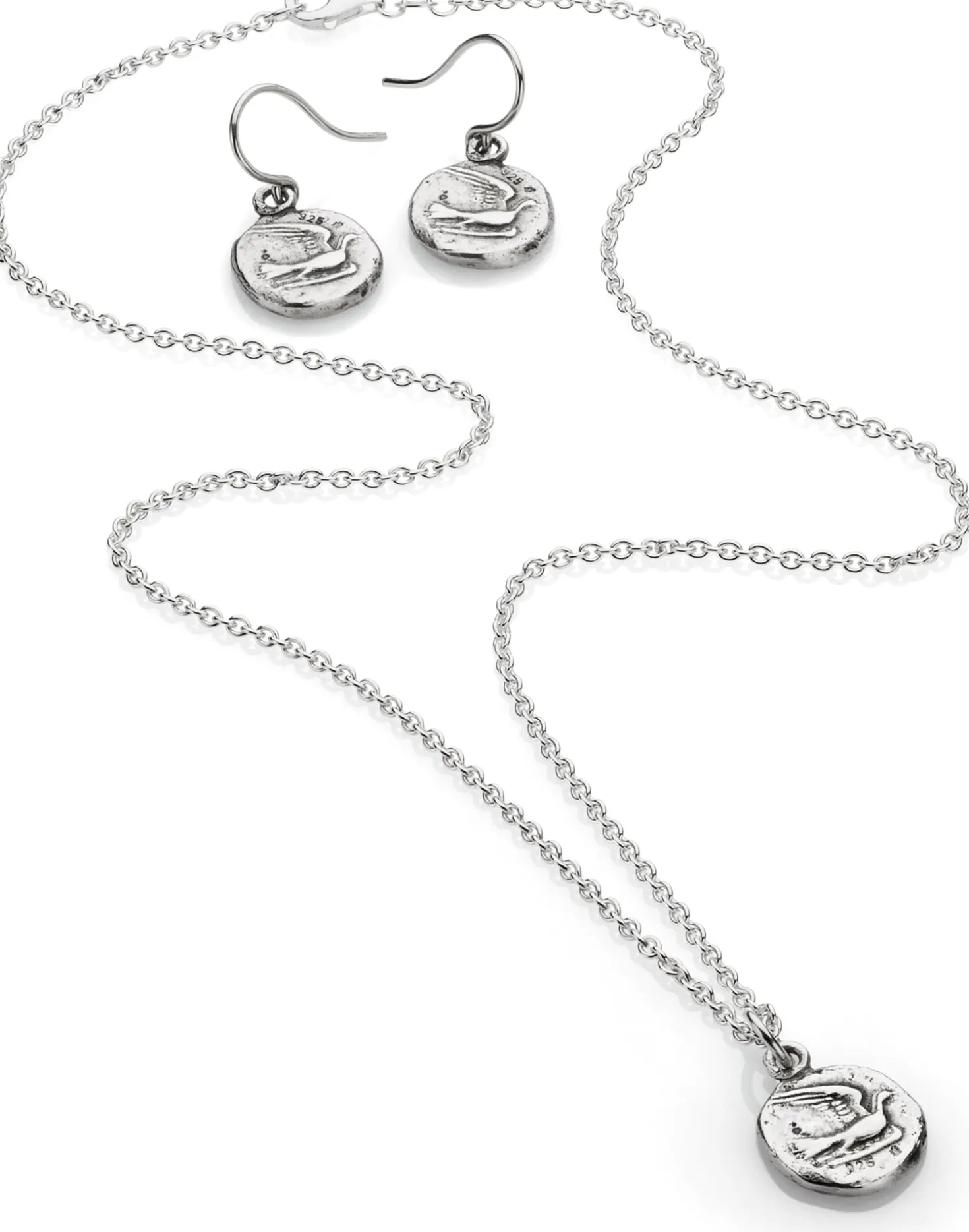 Kette mit Anhänger Taube, Silber