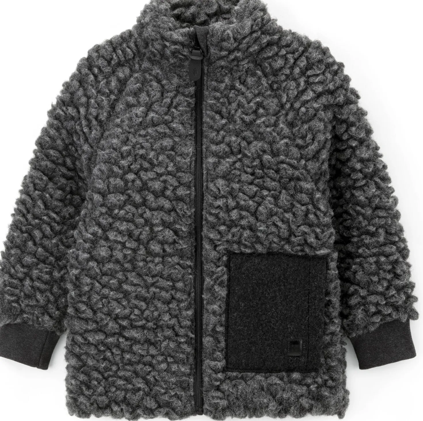 Kinder-Kragenjacke Wollplüsch