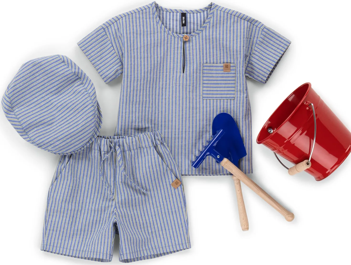 Kinder-Kurzarmshirt Baumwolle gestreift