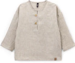Kinder-Langarmshirt Leinen gestreift