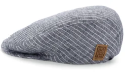 Kinder-Schiebermütze Leinen gestreift