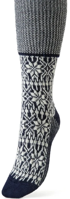 Kniestrumpf Jacquard Schurwolle