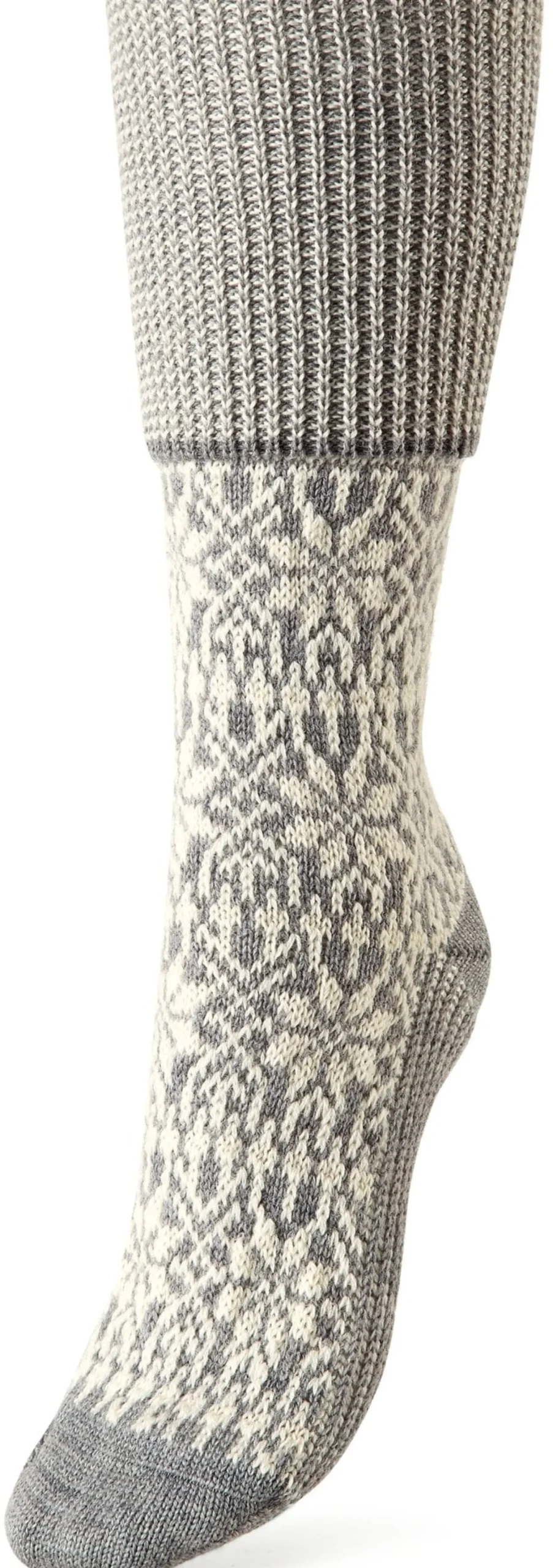 Kniestrumpf Jacquard Schurwolle