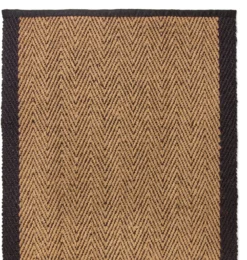 Kokosteppich Fischgrat natur-schwarz