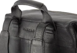 Laptop-Lederrucksack, schwarz