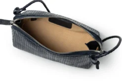 Lederhandtasche geflochten, dunkelblau
