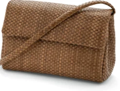 Lederhandtasche geflochten, hellbraun