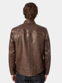 Lederjacke Pull-up Stehkragen