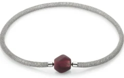 Muranoglas Wechselschließe zu Strick-Collier, Aubergine