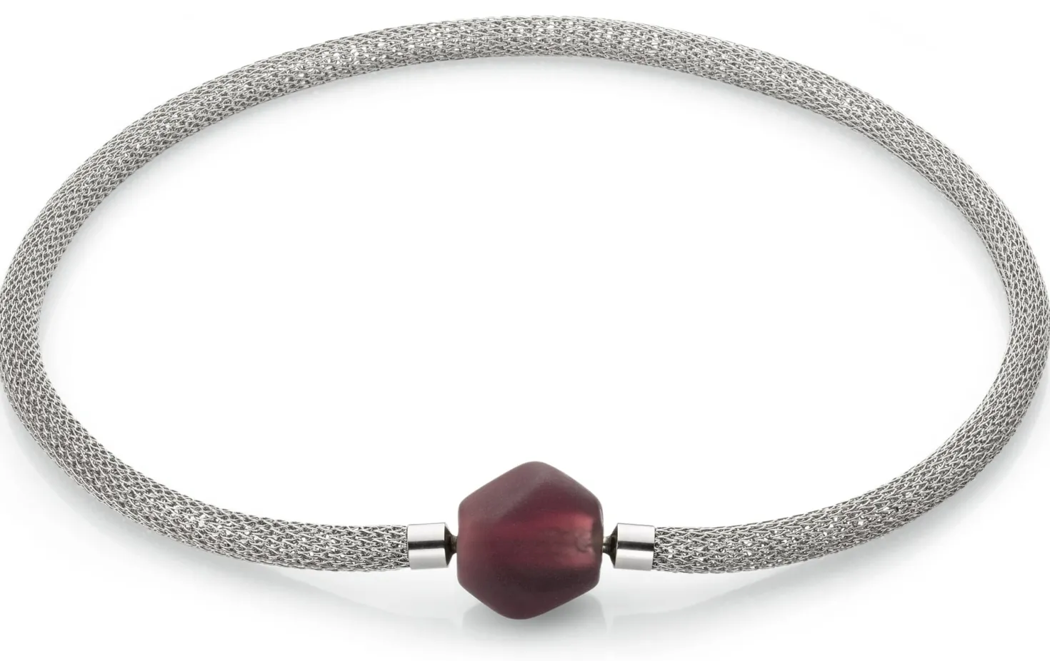 Muranoglas Wechselschließe zu Strick-Collier, Aubergine