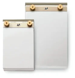 Notizblock Aluminium und Messing
