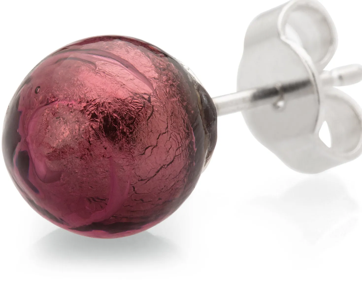 Ohrstecker Muranoglas, Weinrot