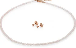 Ohrstecker Rosenquarz, Roségold