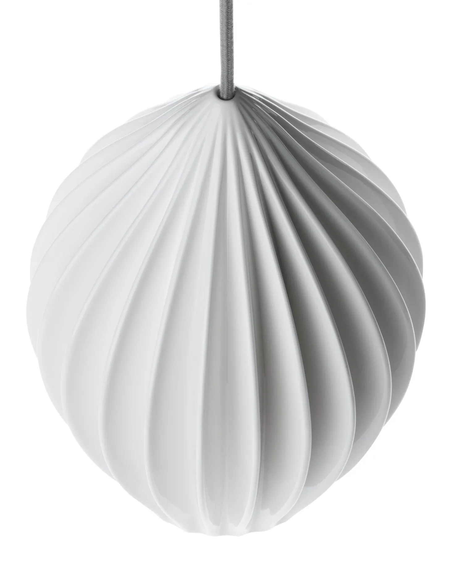 Pendelleuchte Bone China Gerippt