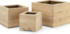 Pflanzkübel Kiefernholz Dreierset