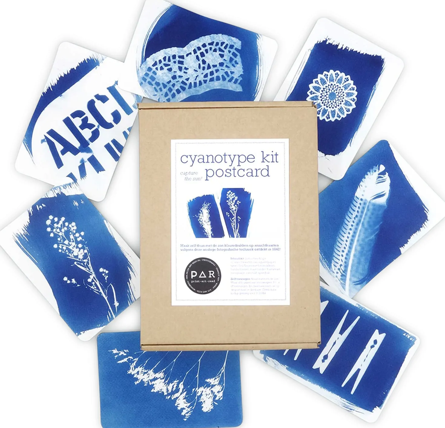 Postkartenset DIY Cyanotypie