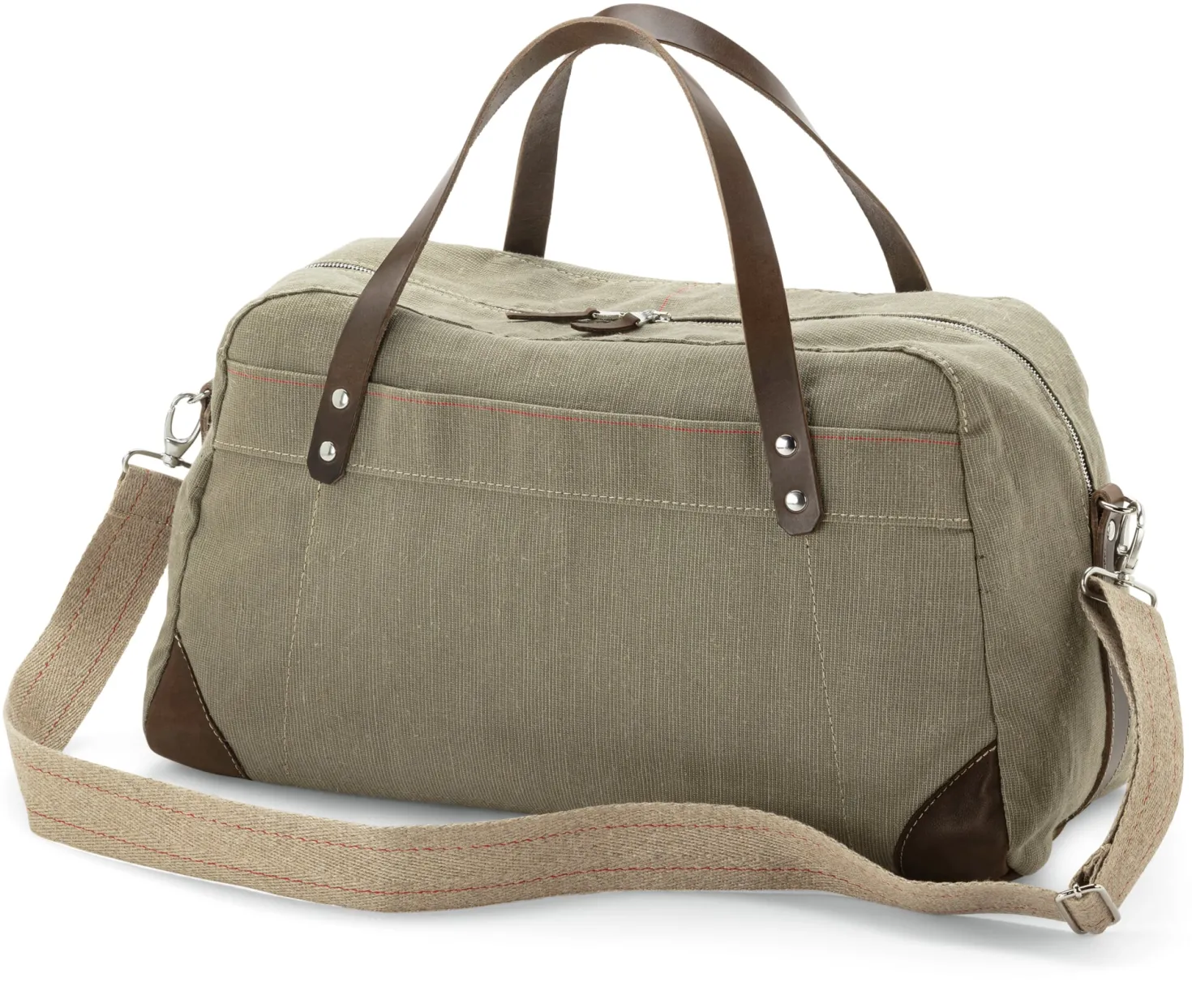 Reisetasche Segeltuch, Grünbeige