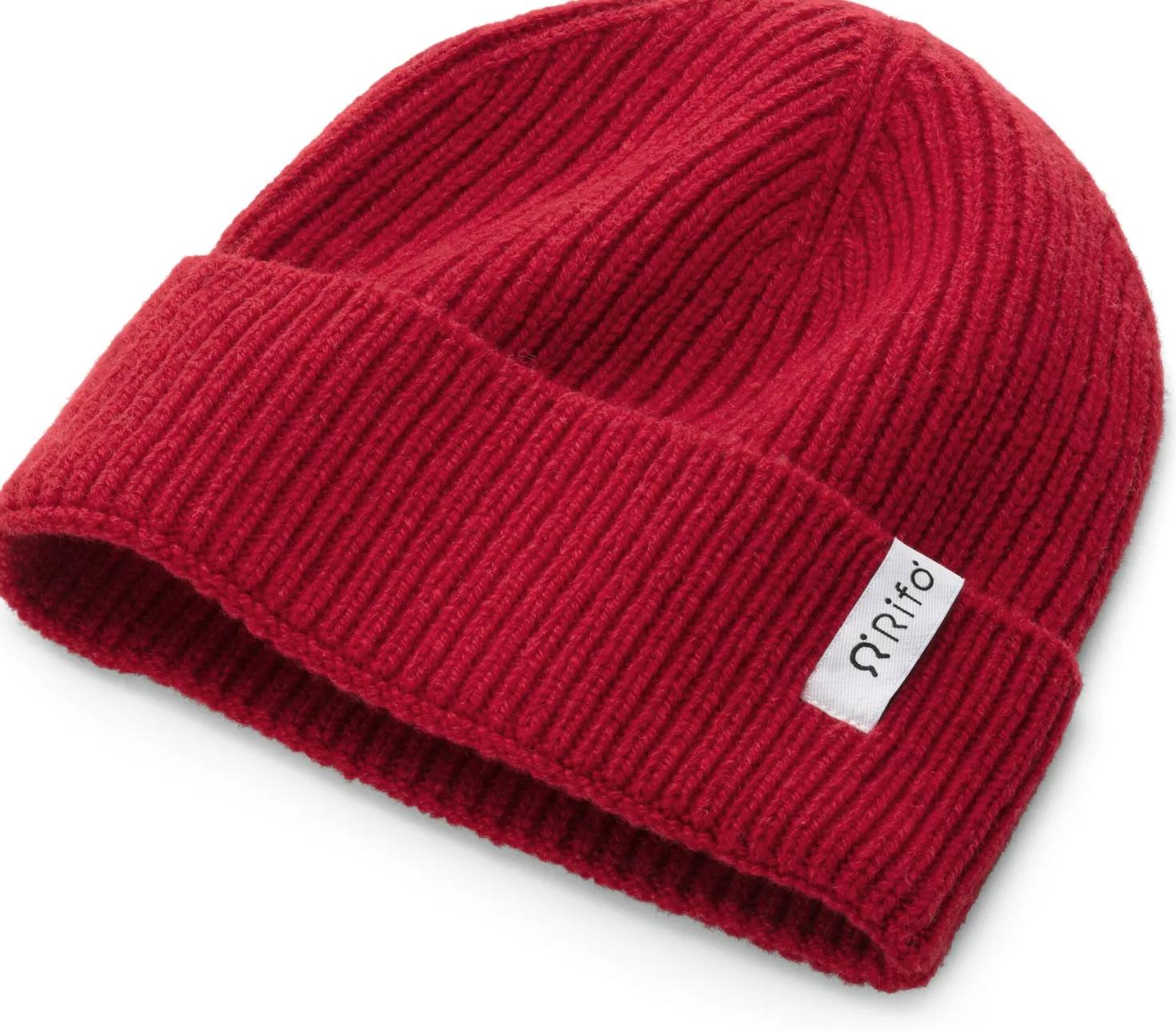 Rippenstrickmütze Kaschmir, Rot