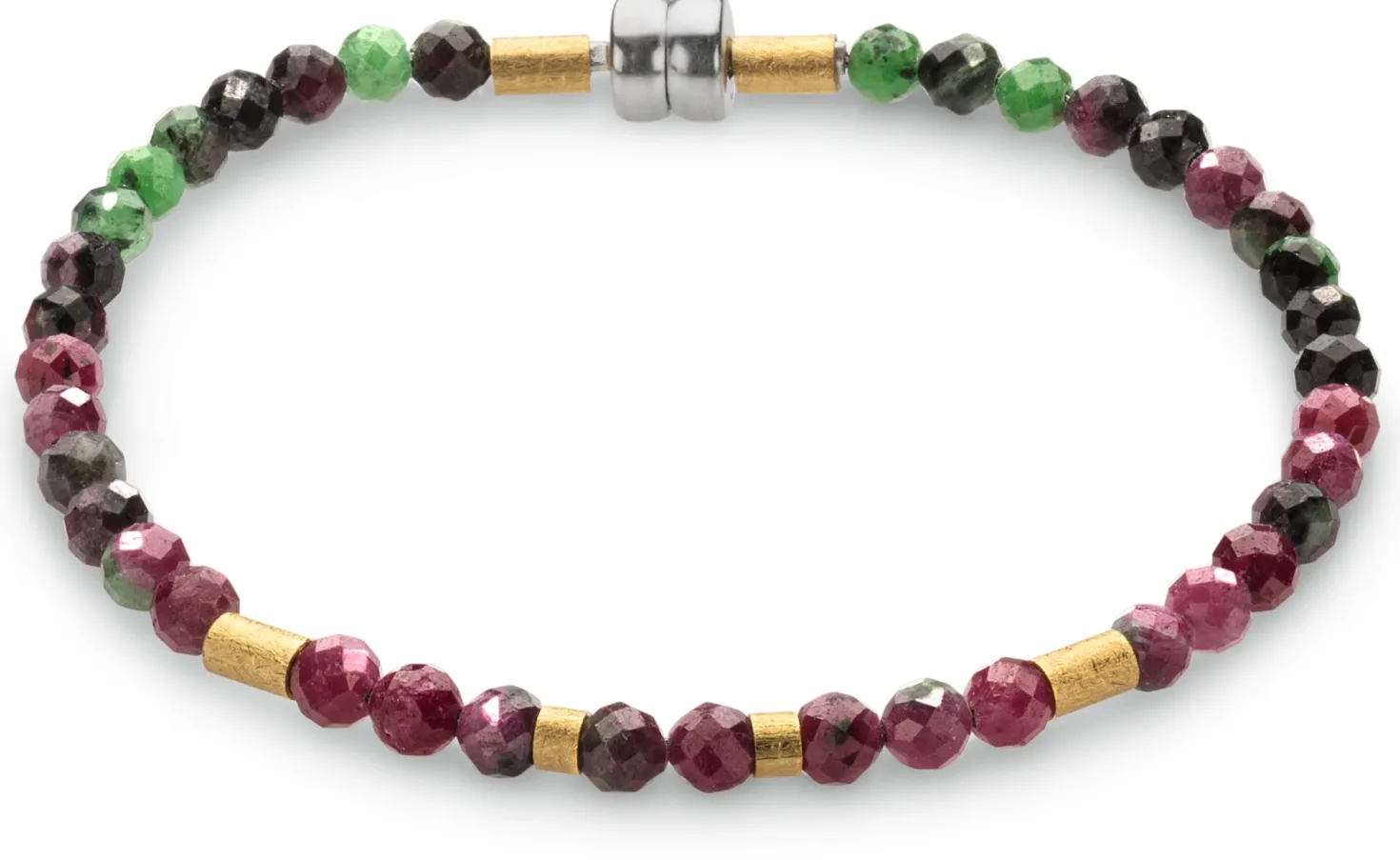 Rubin-Zoisit-Armband, Fuchsia-Grün