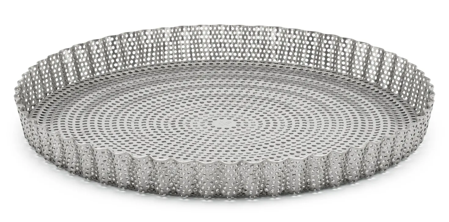 Runde Tarteform Edelstahl perforiert
