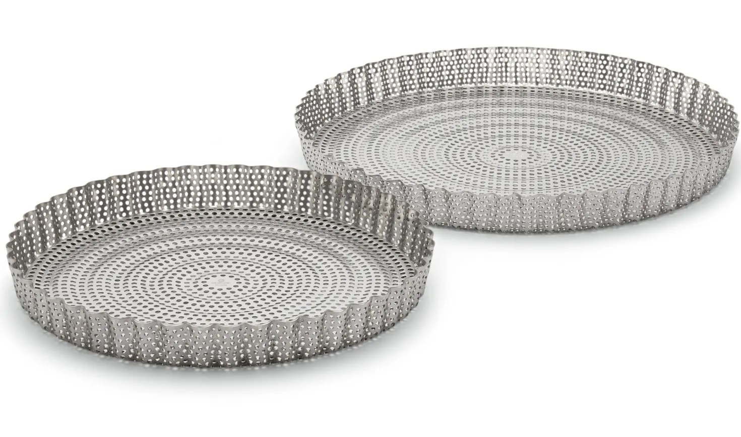 Runde Tarteform Edelstahl perforiert