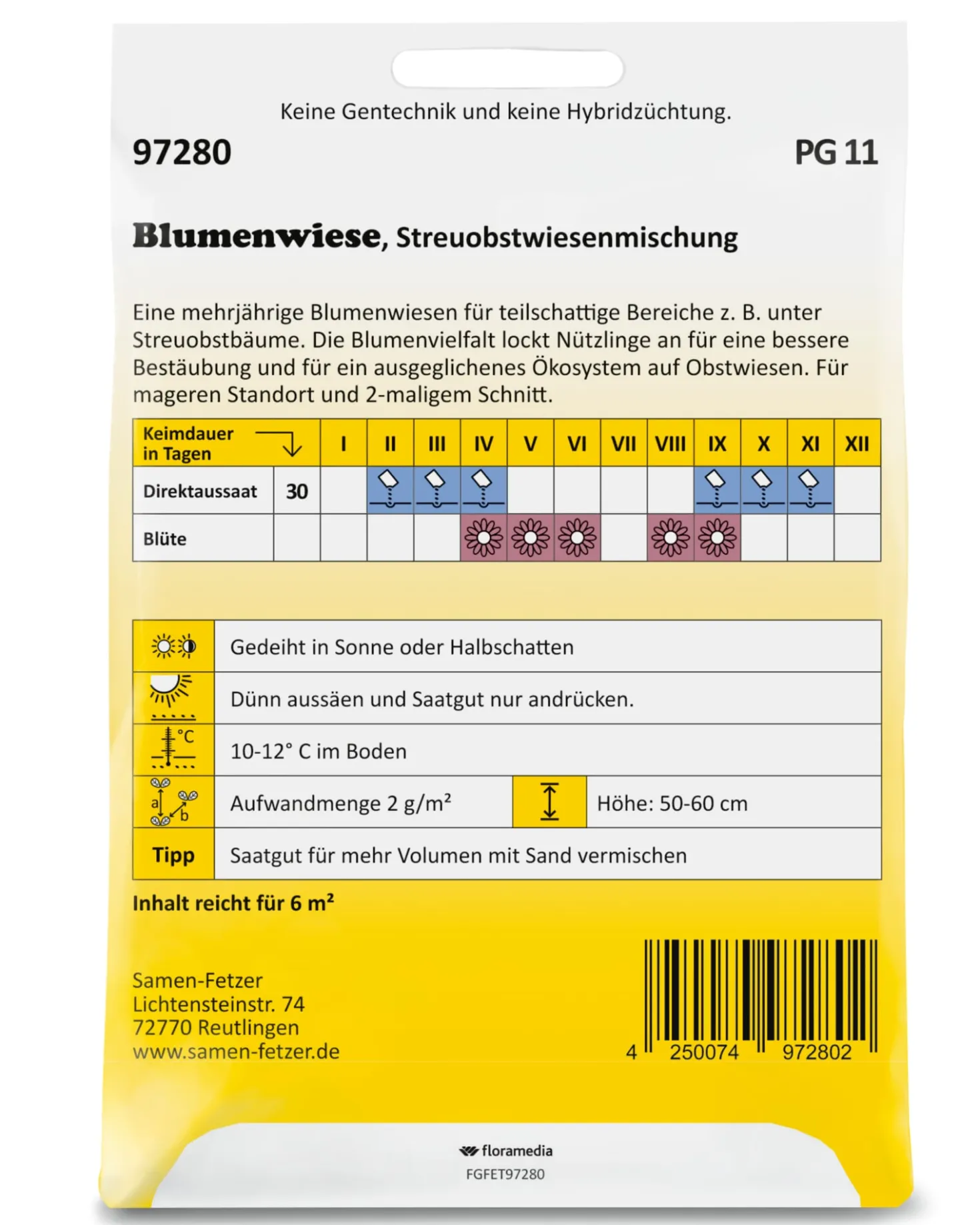 Saatgutmischung für Blumenwiesen im Halbschatten