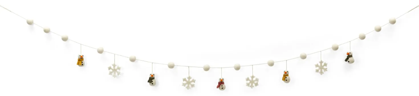 Schneemann-Girlande Filz