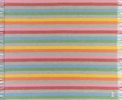 Schurwolldecke bunt gestreift