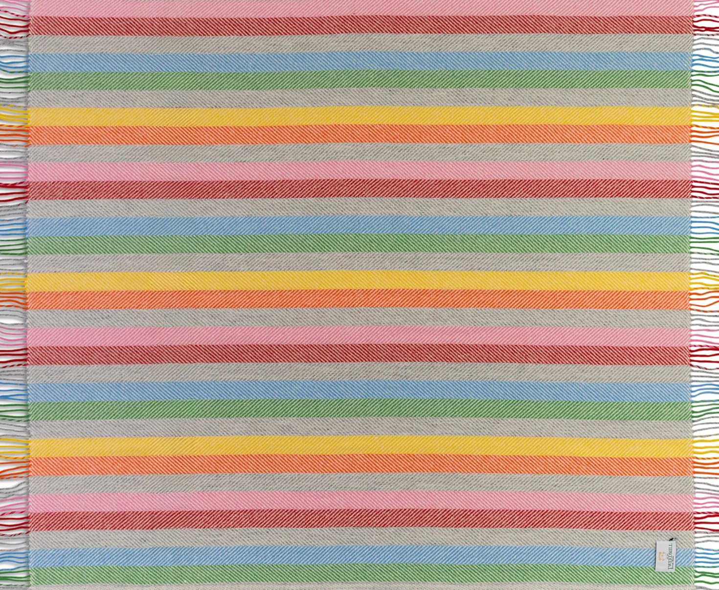 Schurwolldecke bunt gestreift