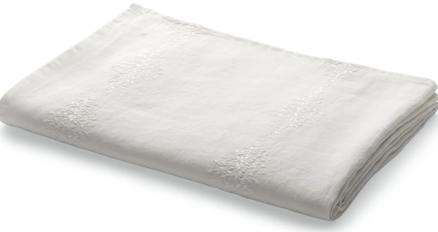 Tischdecke Leinen Blätterranke