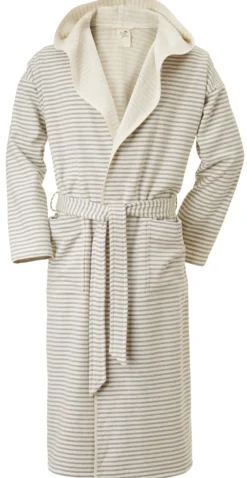 Unisex-Bademantel fein gestreift