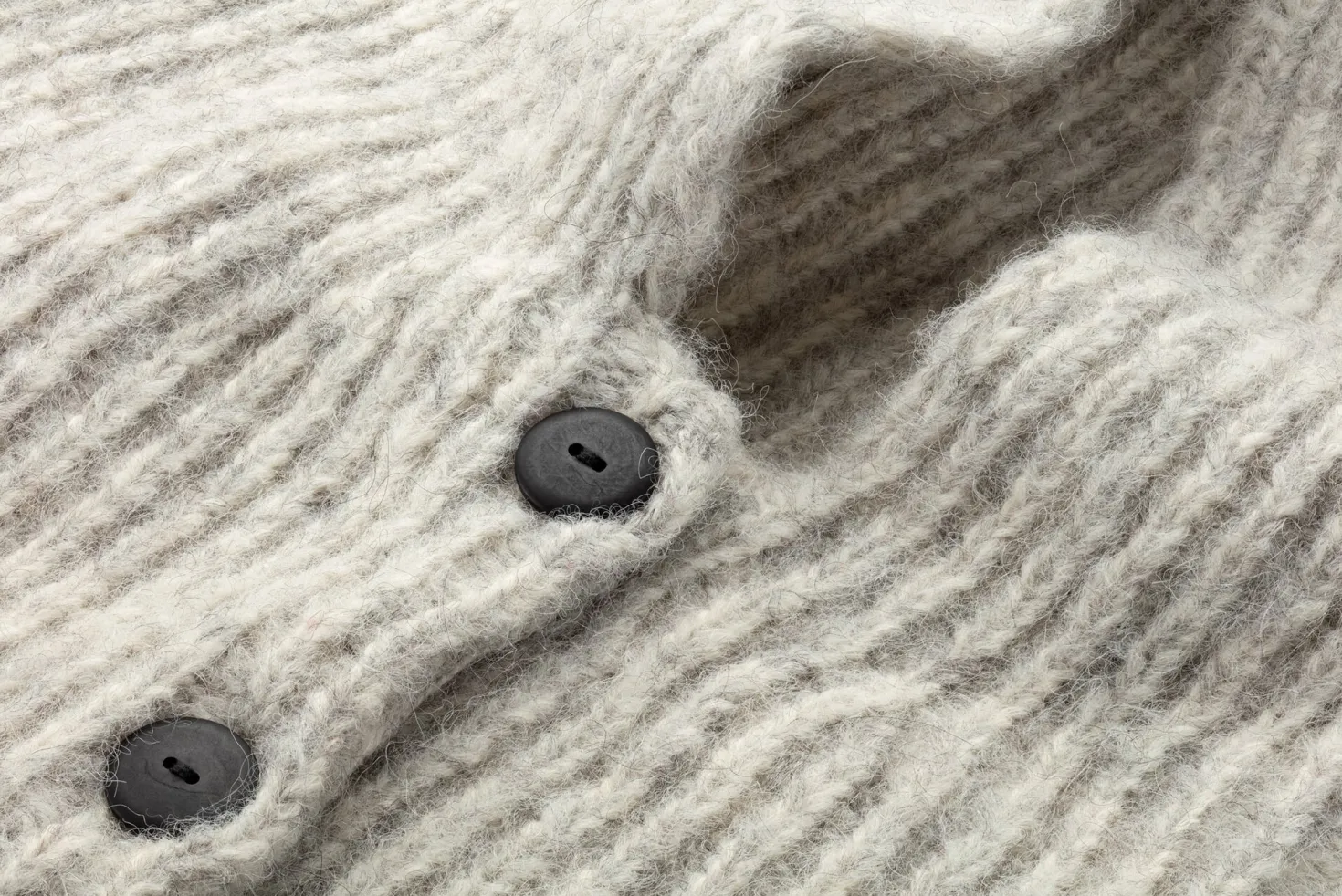 Unisex-Strickkapuze meliert, Ecru