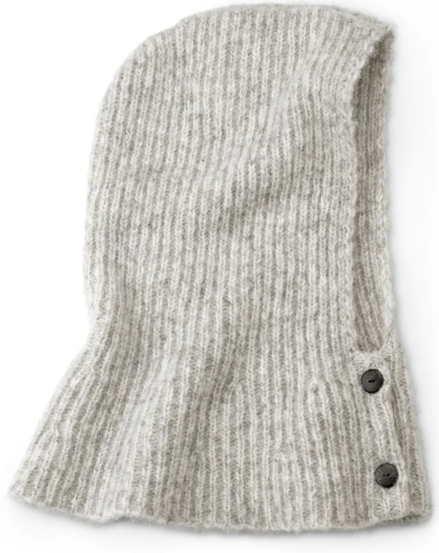 Unisex-Strickkapuze meliert, Ecru