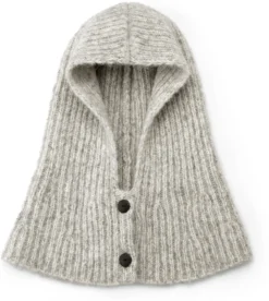 Unisex-Strickkapuze meliert, Ecru