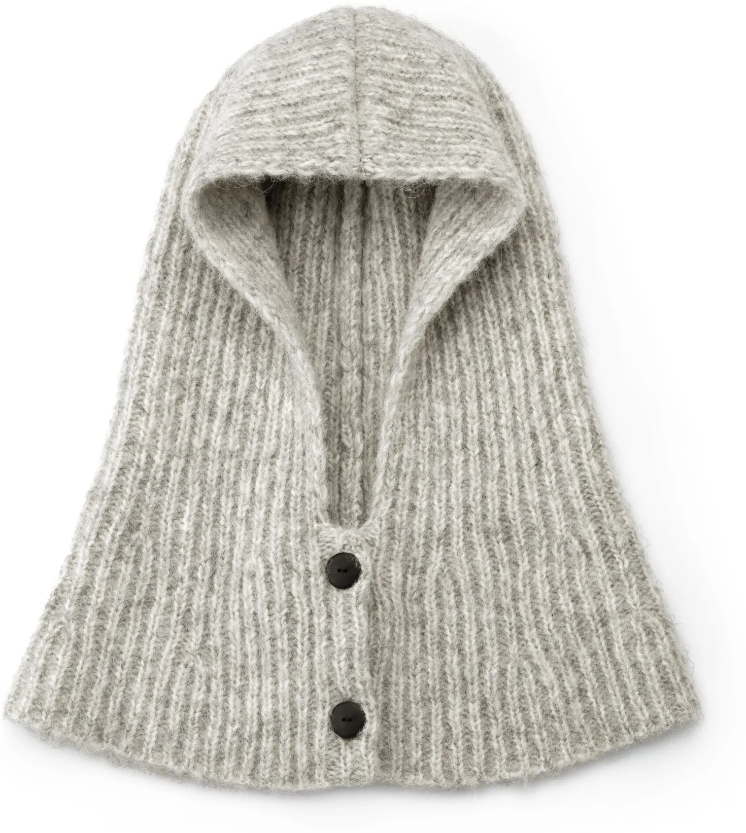 Unisex-Strickkapuze meliert, Ecru