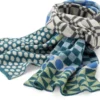 Unisex-Strickschal gemustert, Blau-Grün