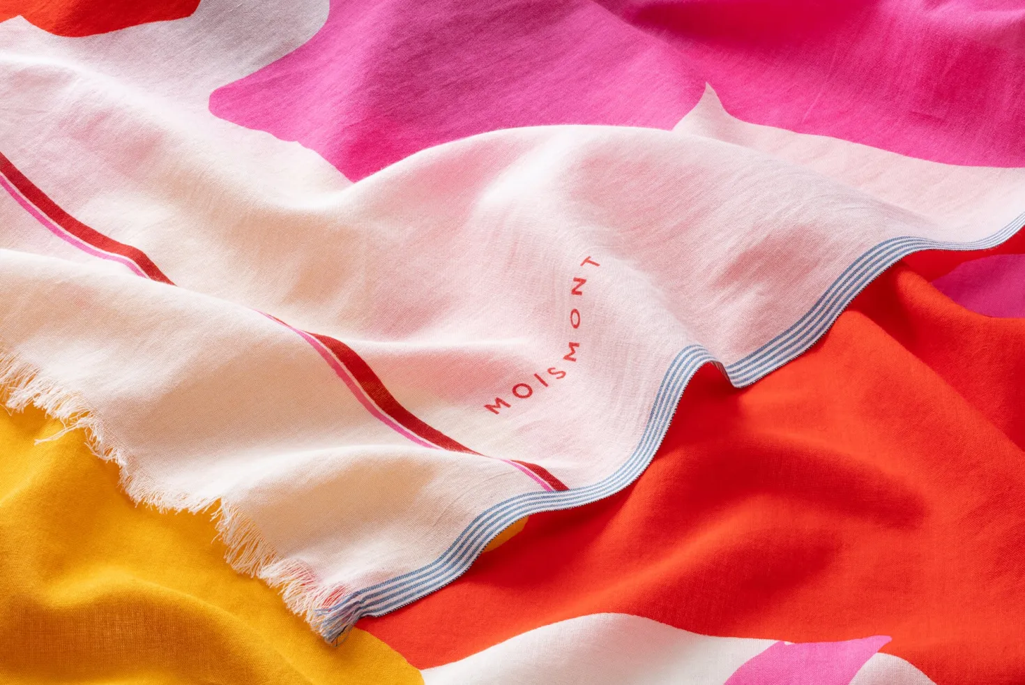 Unisextuch N° 826 floral, Rot-Rosa