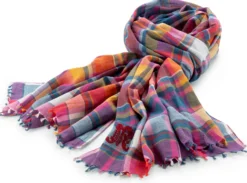 Unisextuch N° 827 kariert, Rot-Blau