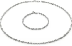 Venezianerkette eckig, Silber