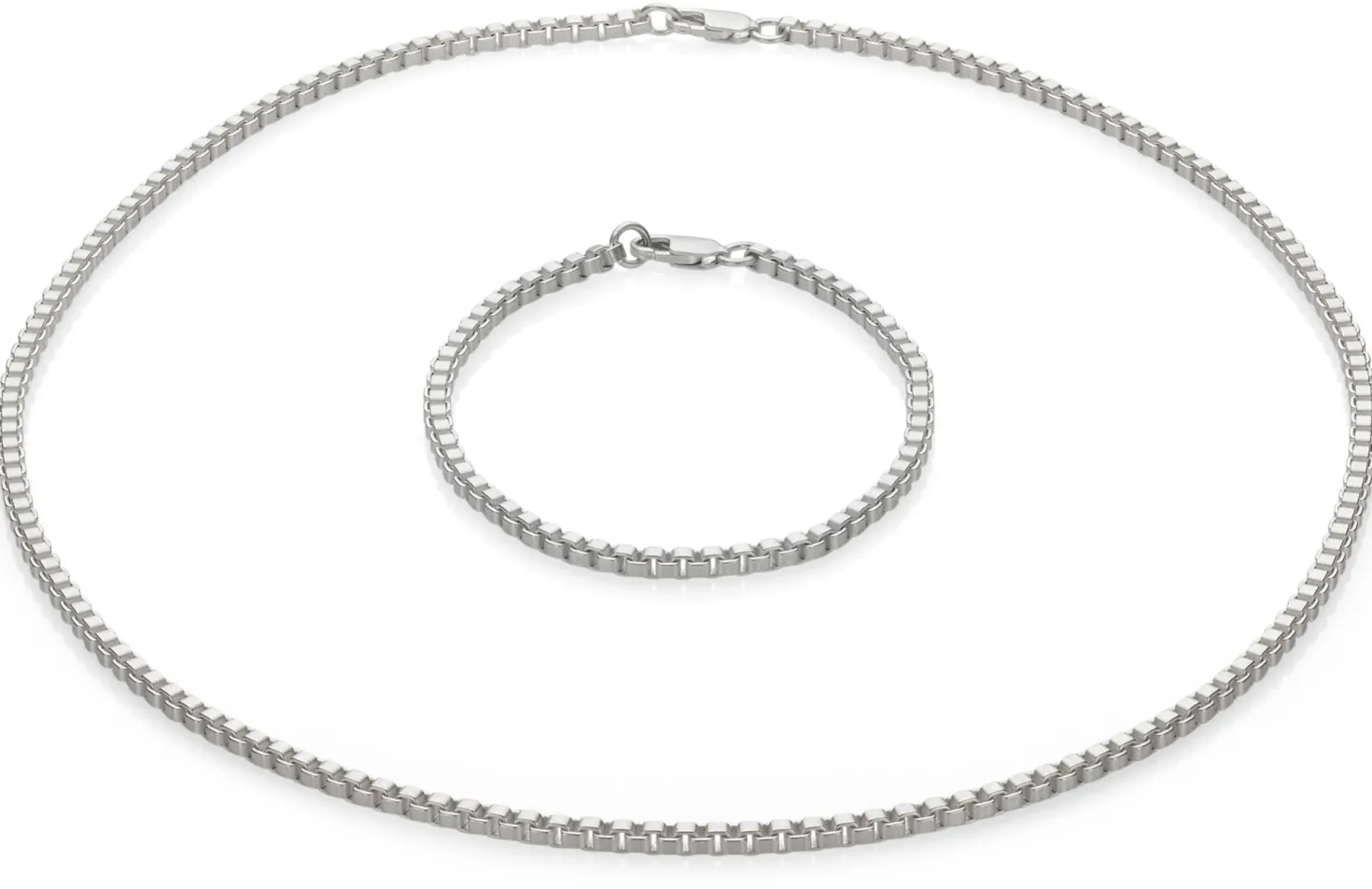 Venezianerkette eckig, Silber