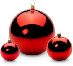 Weihnachtskugel rot glänzend 15 cm