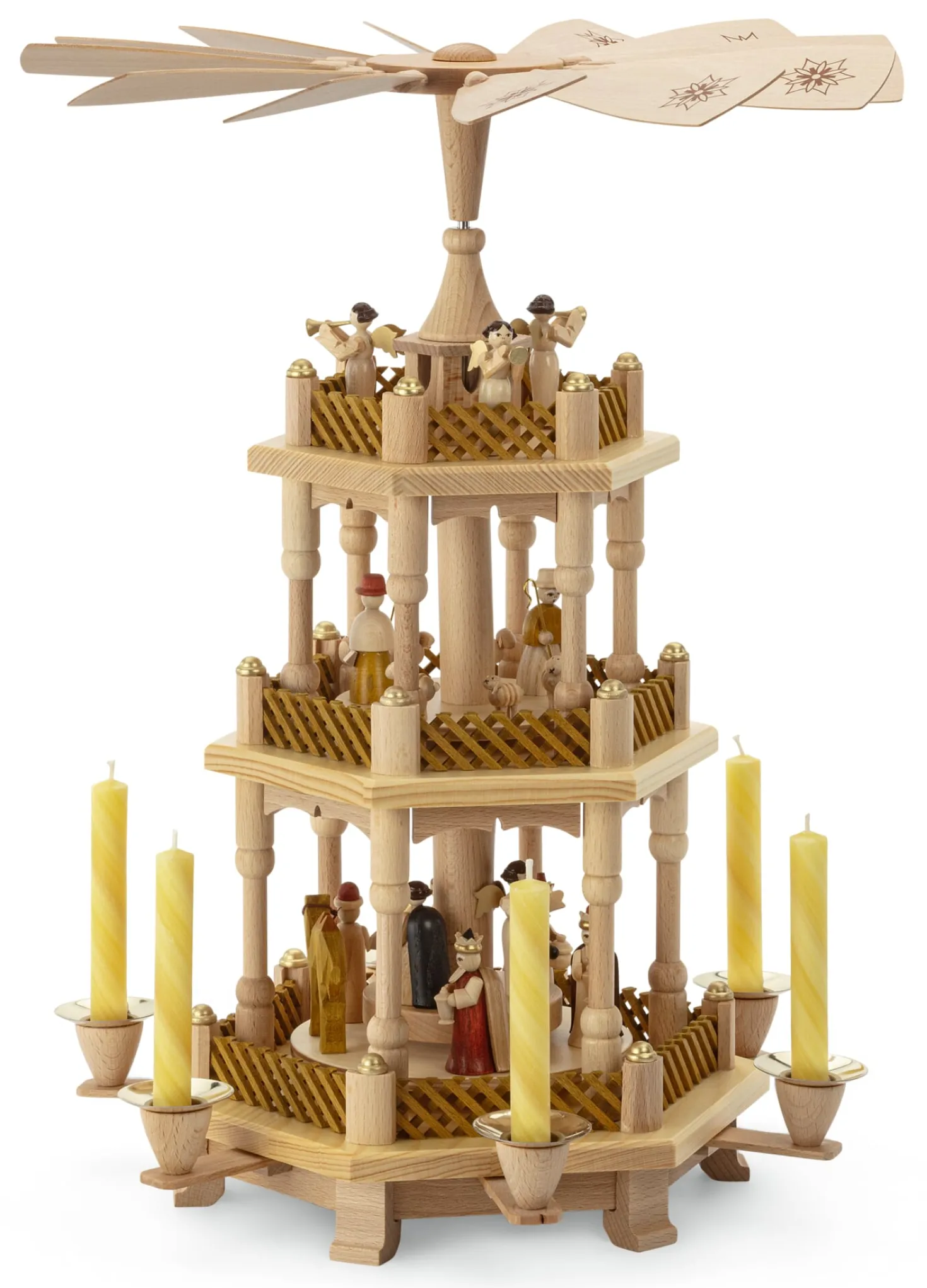 Weihnachtspyramide traditionell dreistöckig