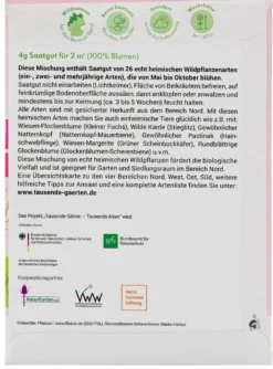 Wildblumen für Balkon und Garten gebietsheimisch