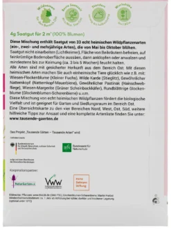 Wildblumen für Balkon und Garten gebietsheimisch