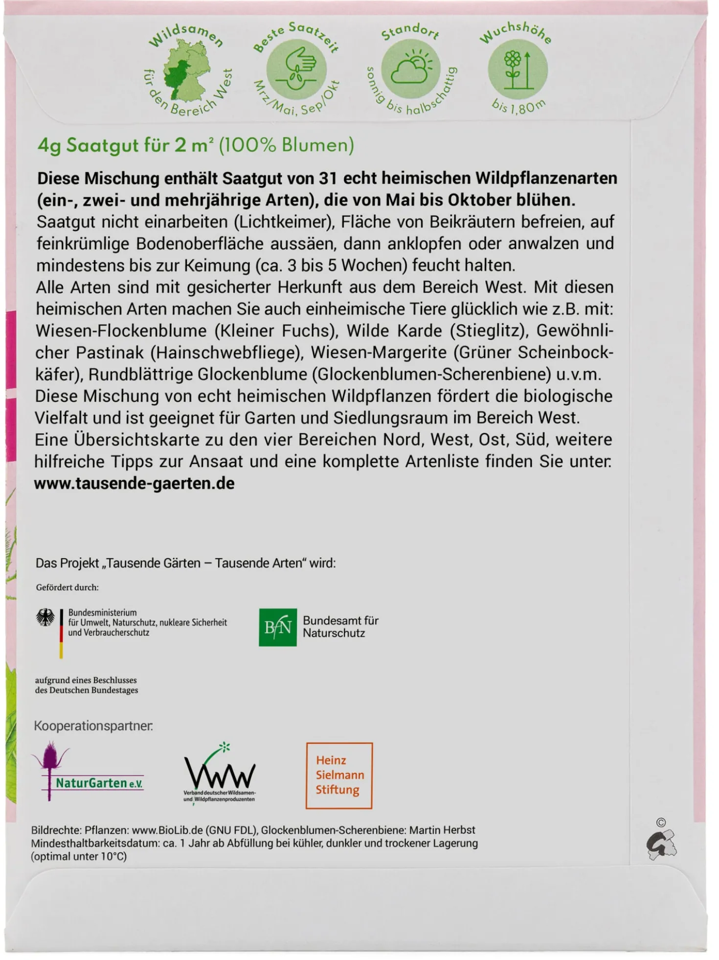 Wildblumen für Balkon und Garten gebietsheimisch