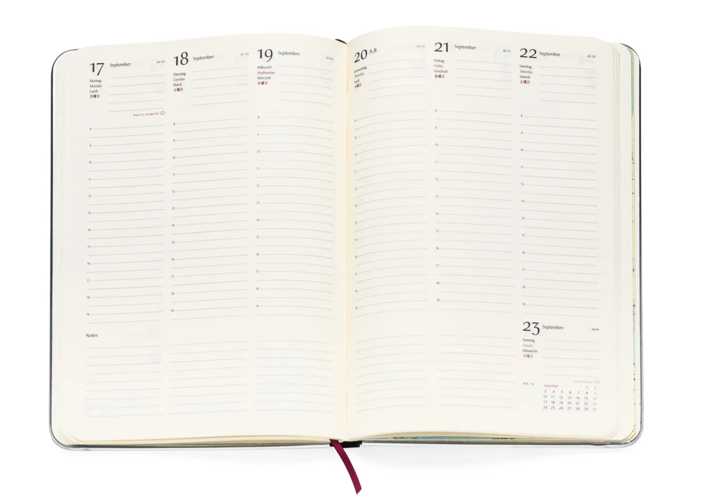 Wochenkalender Metallkante 2026